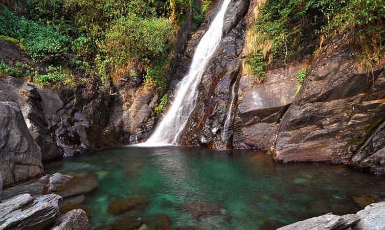 the bhagsu waterfall mcleodganj