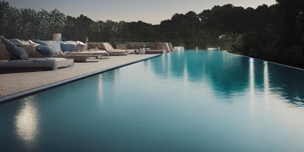 Indulge in the luxury and serenity of a South Indian resort with a private pool, ocean view, and lush green forests. Escape to a paradise where nature and comfort collide.